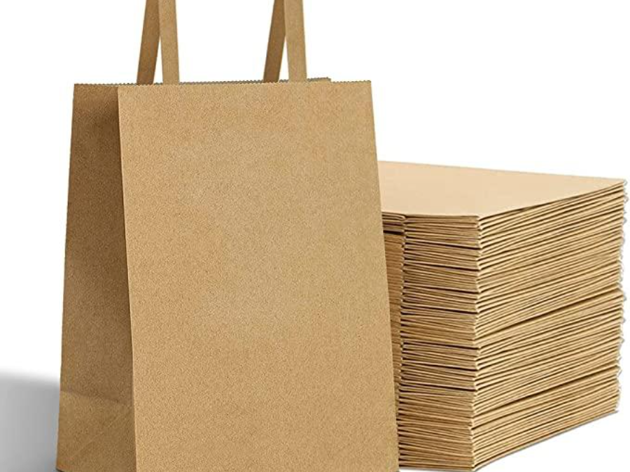 Kraft handle shopping bags